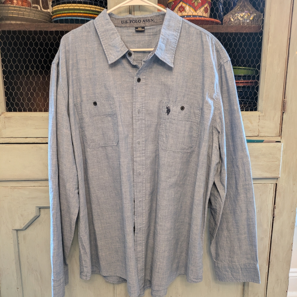 U.S. Polo Assn. Men's Light Blue Casual Shirt